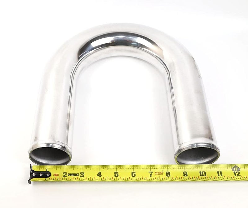 TenKeAuto Universal 2.75 inch Outside Diameter Aluminum Pipe Polished Tube (2.75" 180 Degree) - Image 3